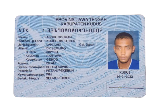 KTP milik Abdul Rohman (ODGJ)