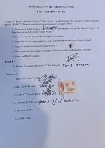 Isi Mou antara masyarakat dan pengelola